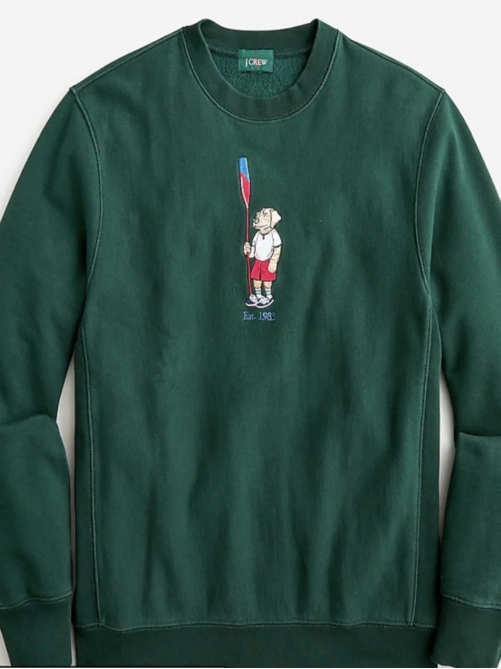J.Crew Heritage 14 oz. Fleece Embroidered Oarsman Dog Sweatshirt